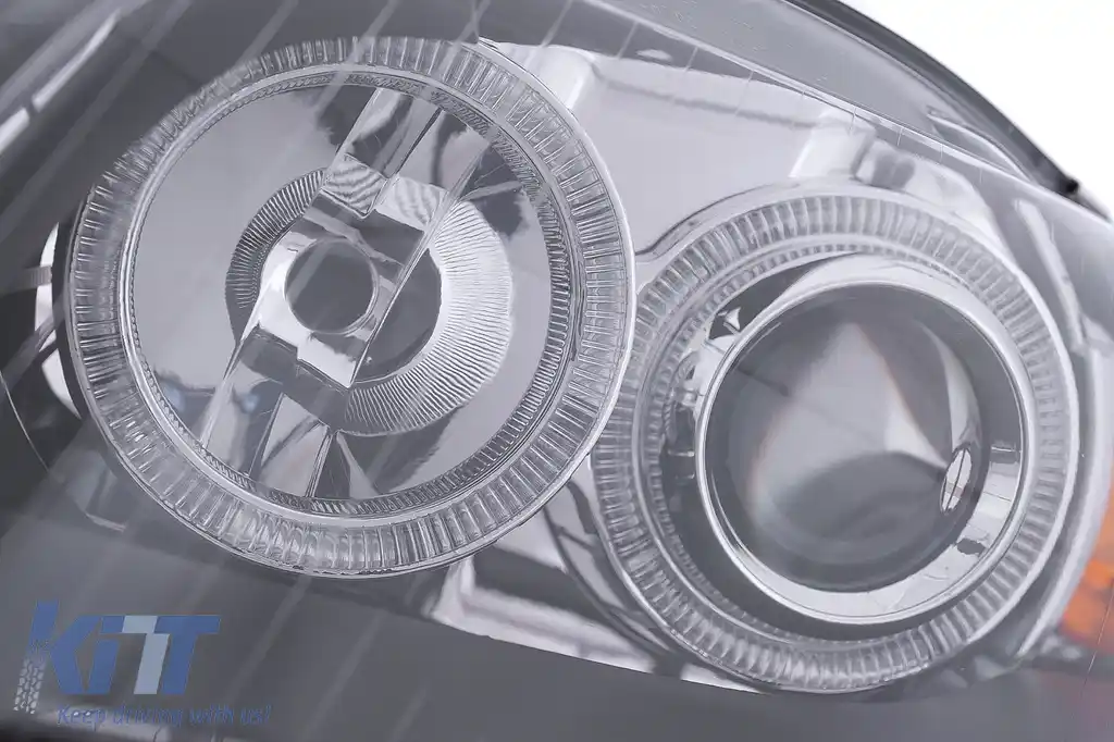 Faruri Angel Eyes compatibil cu Audi A4 B7 (11.2004-03.2008) Negru-image-6126757