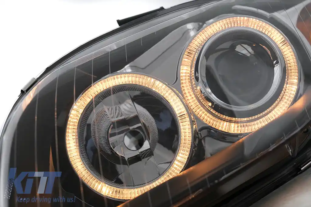 Faruri Angel Eyes compatibil cu Audi A4 B7 (11.2004-03.2008) Negru-image-6126760