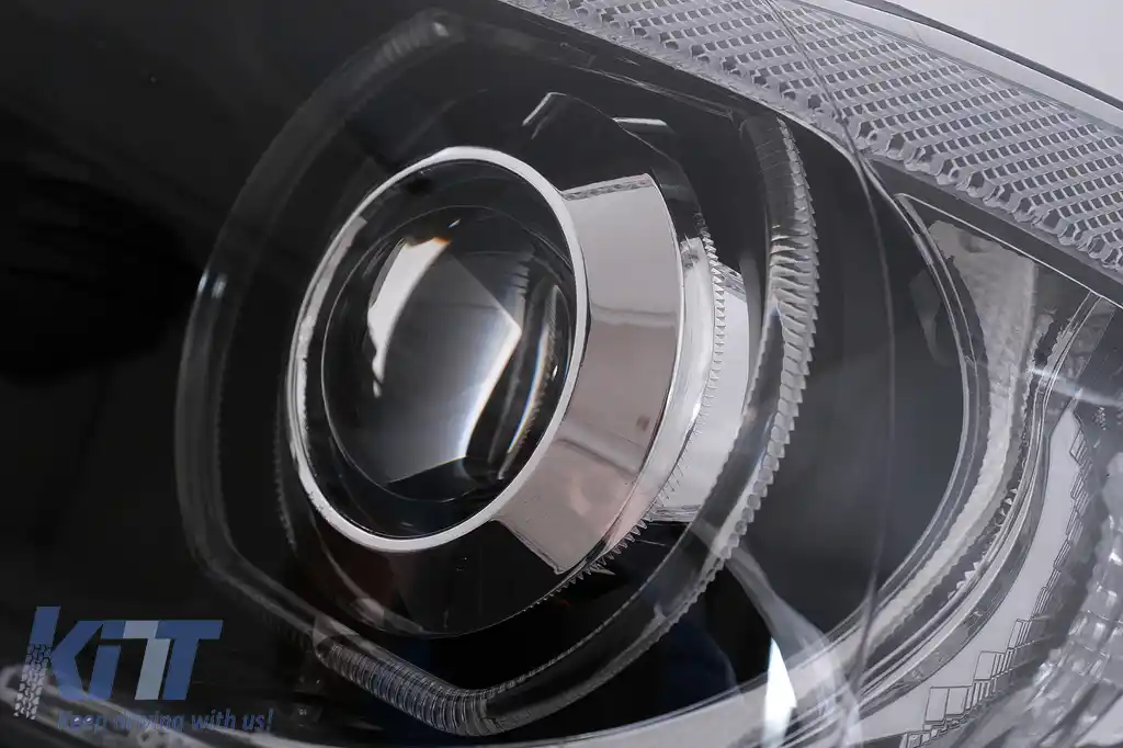 Faruri Angel Eyes compatibil cu BMW Seria 3 E90 Sedan E91 Touring (03.2005-2011) Negru-image-6117358