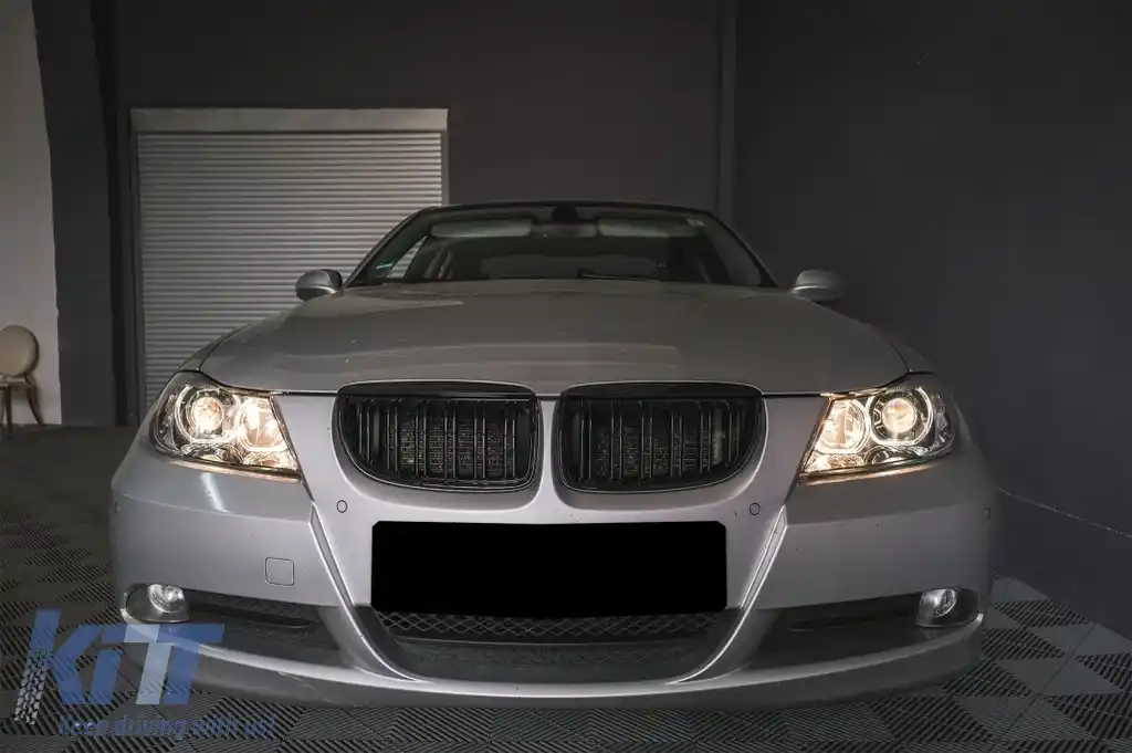 Faruri Angel Eyes compatibil cu BMW Seria 3 E90 Sedan E91 Touring (03.2005-2011) Negru-image-6118604
