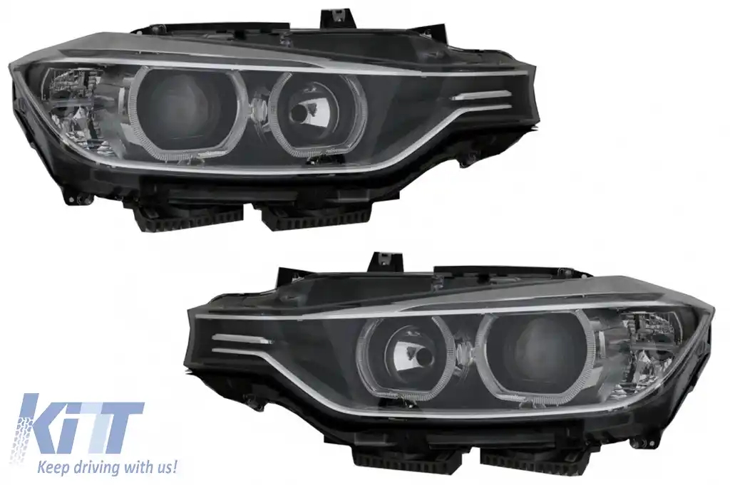 Faruri Angel Eyes compatibil cu BMW Seria 3 F30 F31 (2011-2015) Xenon look