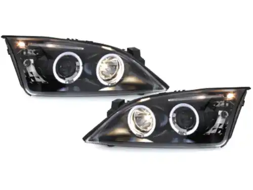 Faruri Angel Eyes compatibil cu Ford Mondeo Mk3 (2000-2007) Negru-image-59606