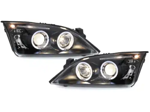 Faruri Angel Eyes compatibil cu Ford Mondeo Mk3 (2000-2007) Negru-image-59609