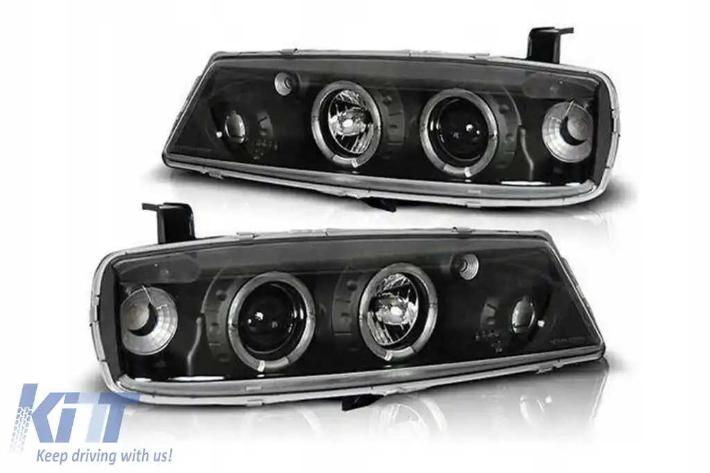 Faruri Angel Eyes compatibil cu Opel Calibra (08.1990-06.1997) Negru-image-6329006