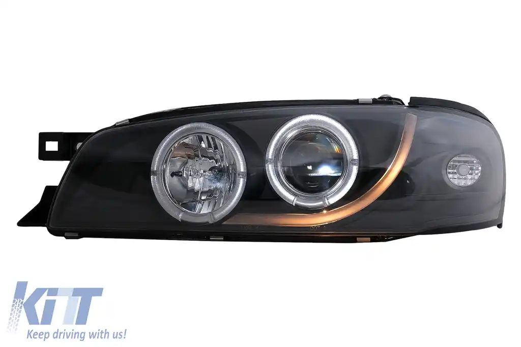 Faruri Angel Eyes compatibil cu Subaru Impreza I GM, GC, GF (05.1993-2000) Negre-image-6105567