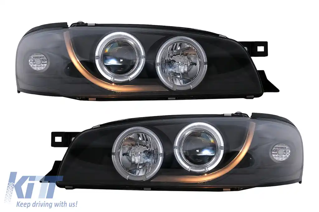 Faruri Angel Eyes compatibil cu Subaru Impreza I GM, GC, GF (05.1993-2000) Negre-image-6105568