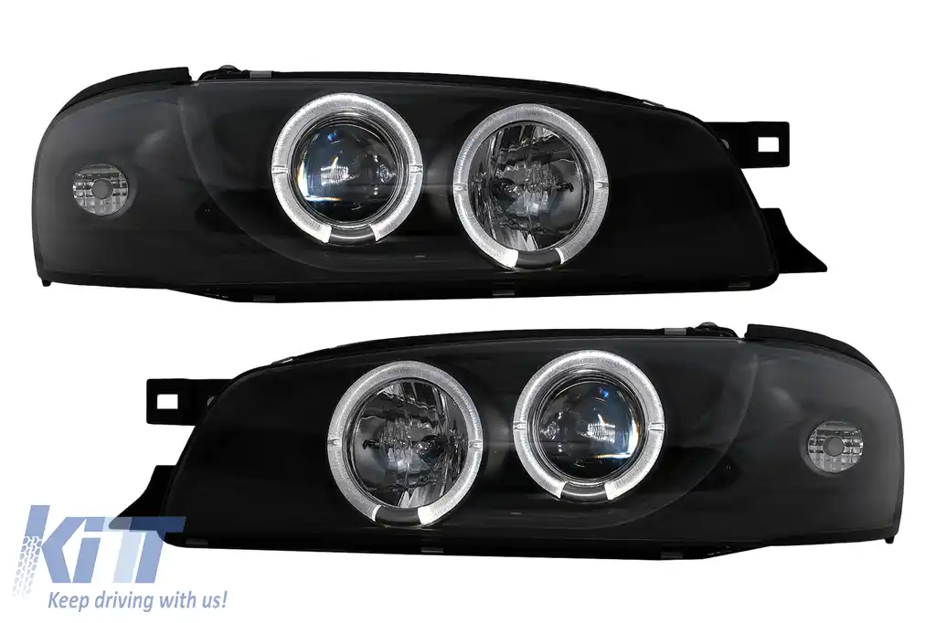 Faruri Angel Eyes compatibil cu Subaru Impreza I GM, GC, GF (05.1993-2000) Negre-image-6105571