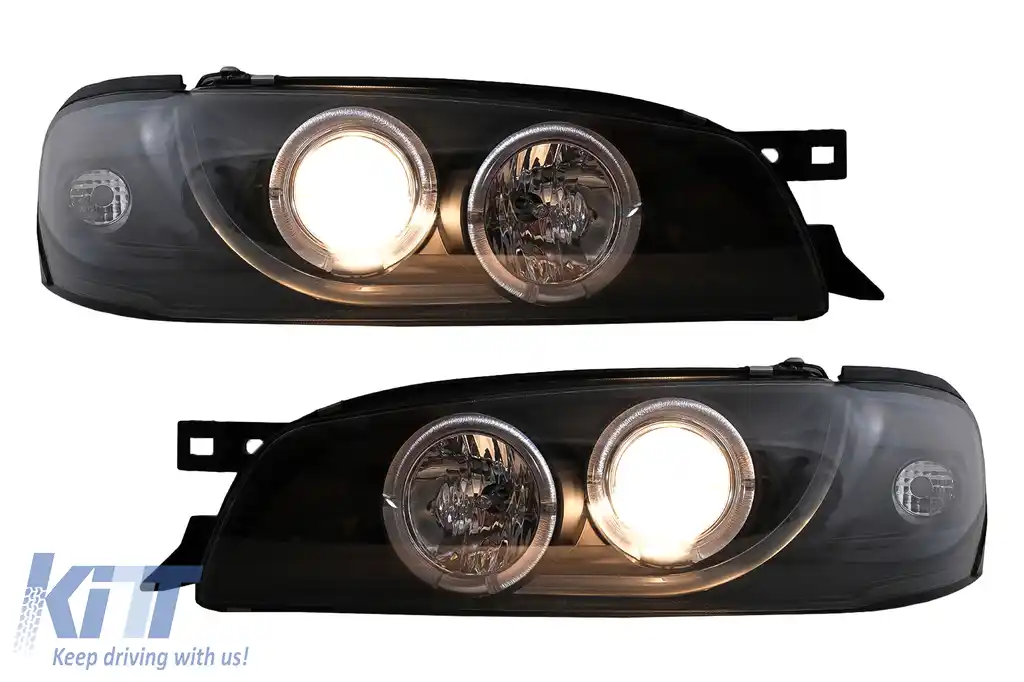 Faruri Angel Eyes compatibil cu Subaru Impreza I GM, GC, GF (05.1993-2000) Negre-image-6105574