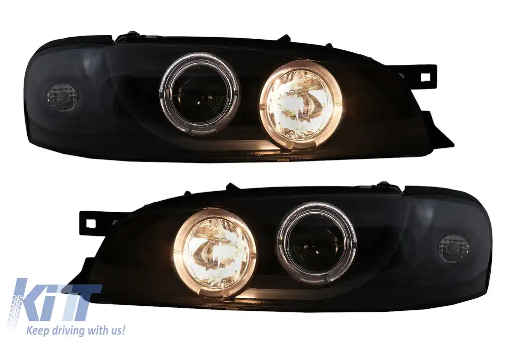 Faruri Angel Eyes compatibil cu Subaru Impreza I GM, GC, GF (05.1993-2000) Negre-image-6105576