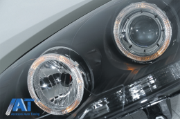 Faruri Angel Eyes compatibil cu VW Golf 5 V (2003-2007) LHD/RHD Negru-image-6078925