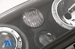 Faruri Angel Eyes Dual Halo Rims compatibil cu VW Golf IV 4 Cabriolet Hatchback Variant (09.1997-09.2003) Negru LHD/RHD-image-6079318