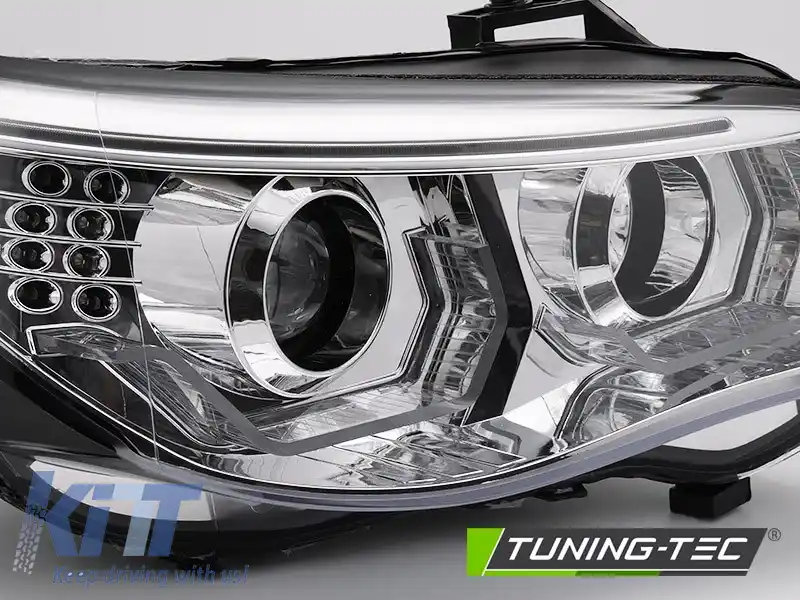FARURI ANGEL EYES LED 3D CHROME potrivite pentru BMW E60 E61 03-07-image-6269698