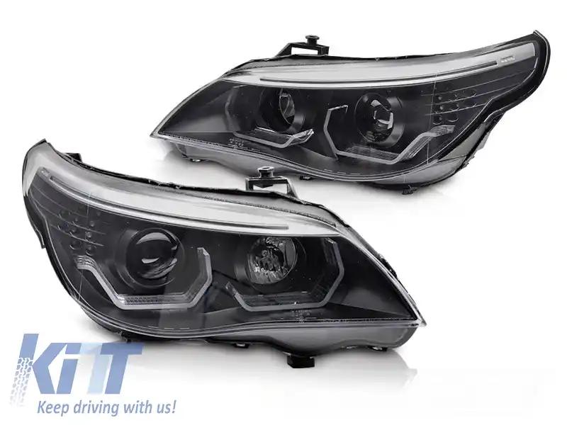 FARURI ANGEL EYES LED 3D NEGRE potrivite pentru BMW E60 E61 03-07