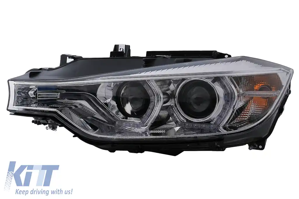 Faruri Angel Eyes LED DRL compatibil cu BMW 3 Series F30 F31 Sedan Touring (10.2011-05.2015) Crom-image-6099994