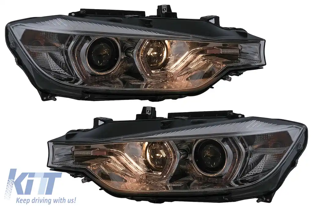 Faruri Angel Eyes LED DRL compatibil cu BMW 3 Series F30 F31 Sedan Touring (10.2011-05.2015) Crom-image-6100002