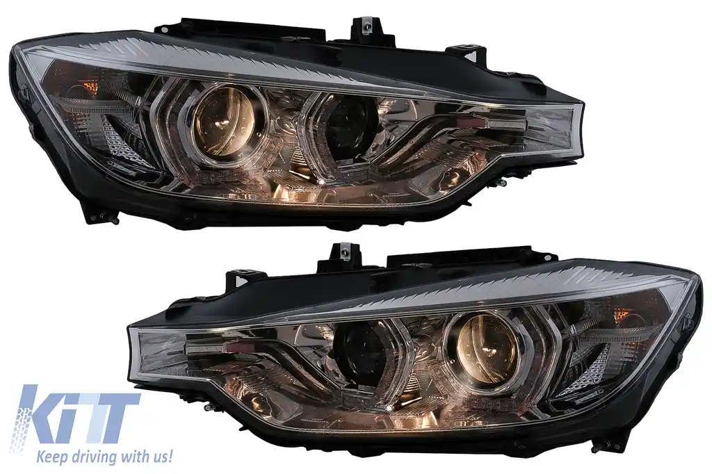 Faruri Angel Eyes LED DRL compatibil cu BMW 3 Series F30 F31 Sedan Touring (10.2011-05.2015) Crom-image-6100006
