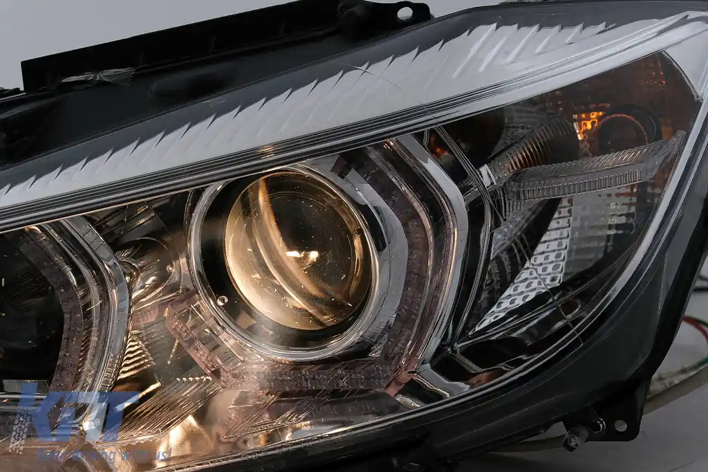 Faruri Angel Eyes LED DRL compatibil cu BMW 3 Series F30 F31 Sedan Touring (10.2011-05.2015) Crom-image-6100007