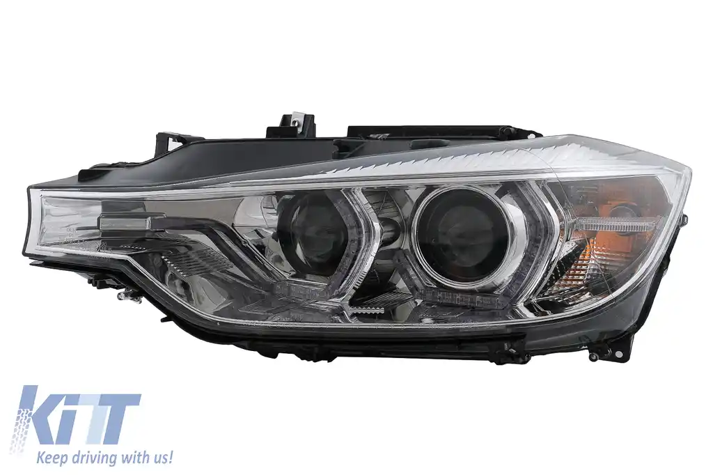 Faruri Angel Eyes LED DRL compatibil cu BMW Seria 3 F30 F31 Sedan Touring LCI (2015-2019) Crom-image-6100800