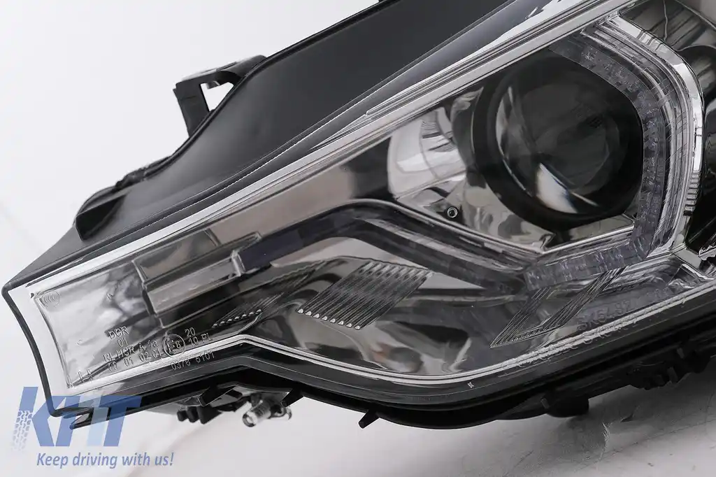 Faruri Angel Eyes LED DRL compatibil cu BMW Seria 3 F30 F31 Sedan Touring LCI (2015-2019) Crom-image-6100801