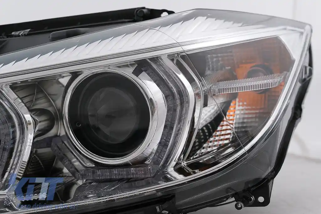 Faruri Angel Eyes LED DRL compatibil cu BMW Seria 3 F30 F31 Sedan Touring LCI (2015-2019) Crom-image-6100802