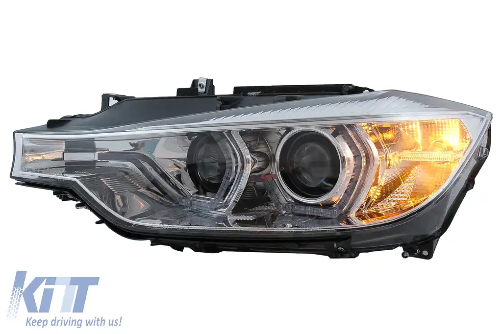 Faruri Angel Eyes LED DRL compatibil cu BMW Seria 3 F30 F31 Sedan Touring LCI (2015-2019) Crom-image-6100809