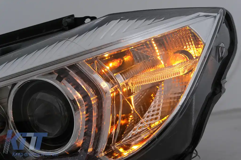 Faruri Angel Eyes LED DRL compatibil cu BMW Seria 3 F30 F31 Sedan Touring LCI (2015-2019) Crom-image-6100811