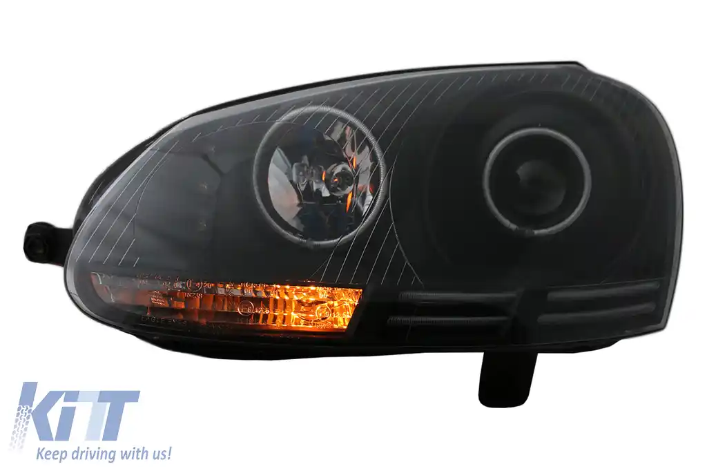 Faruri CCFL Angel Eyes LED compatibil cu VW Golf V 5 / Jetta 5 (2004-2009) Negru-image-6093429