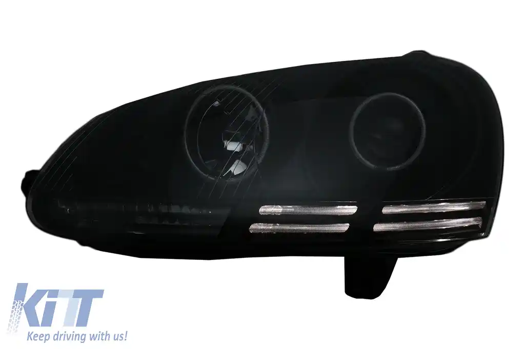 Faruri CCFL Angel Eyes LED compatibil cu VW Golf V 5 / Jetta 5 (2004-2009) Negru-image-6093430