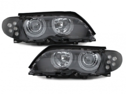 Faruri compatibil cu BMW E46 Lim. 01-03 pozitie angel eyes LED negru-image-42679