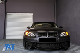 Faruri compatibil cu BMW Seria 3 E90 Sedan E91 Touring (03.2005-08.2008) Angel Eyes Negru-image-6082829