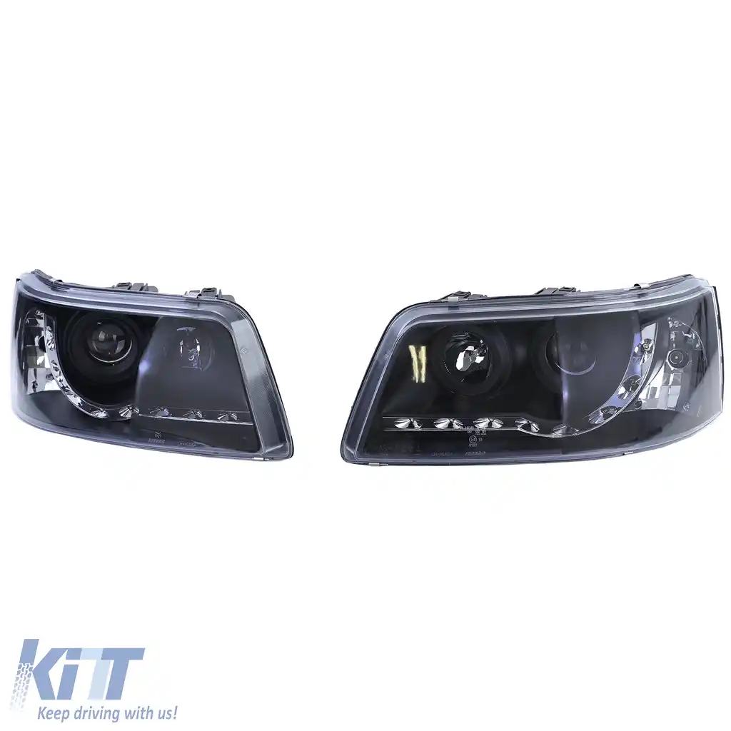 Faruri cu lumini de zi LED, aspect negru, potrivite pentru VW Transporter Bus T5 03-09-image-6257162
