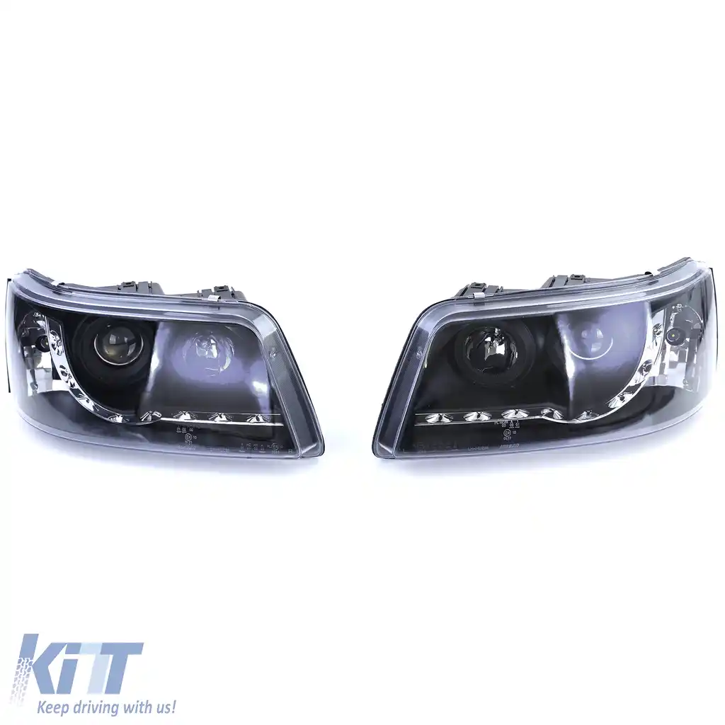 Faruri cu lumini de zi LED, aspect negru, potrivite pentru VW Transporter Bus T5 03-09-image-6257165