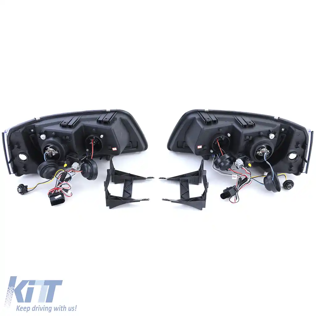 Faruri cu lumini de zi LED, aspect negru, potrivite pentru VW Transporter Bus T5 03-09-image-6257166