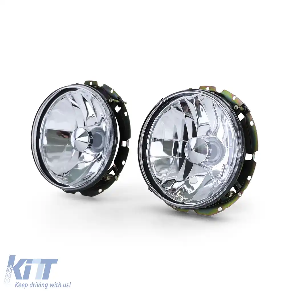 Faruri cu sticlă clară H4 crom pentru VW Golf 1 74-83 Cabriolet 83-93-image-6194239