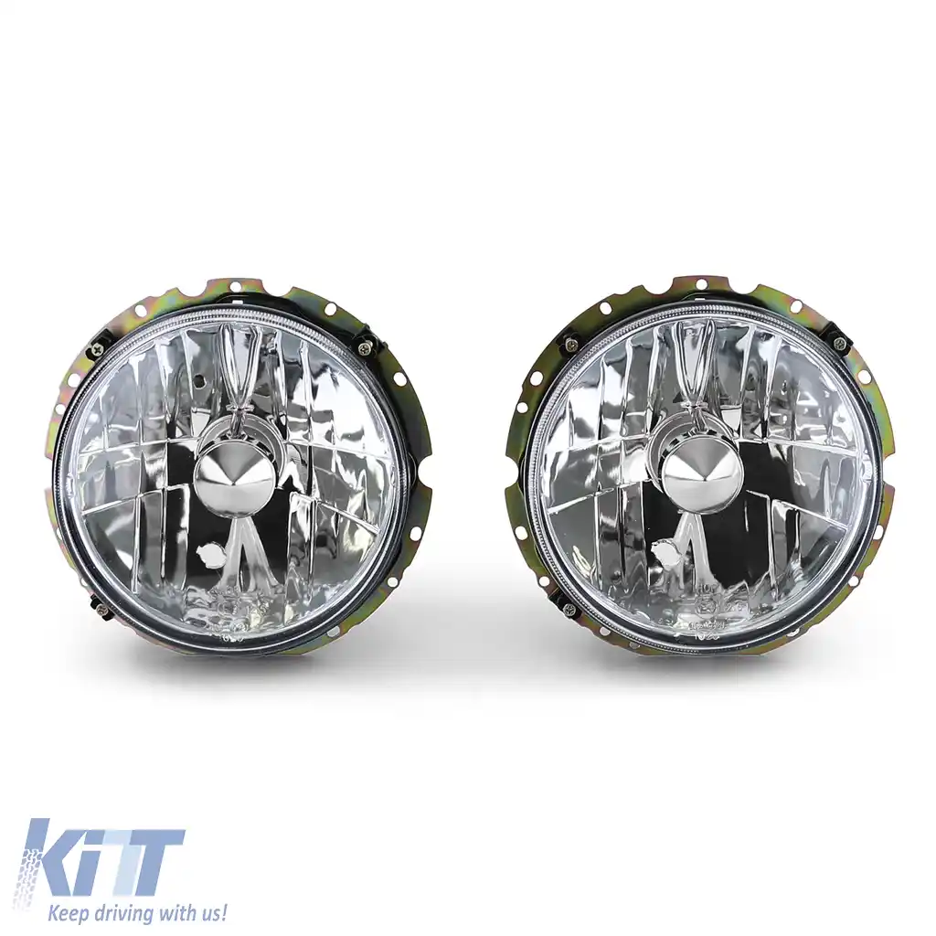 Faruri cu sticlă clară H4 crom pentru VW Golf 1 74-83 Cabriolet 83-93-image-6194241
