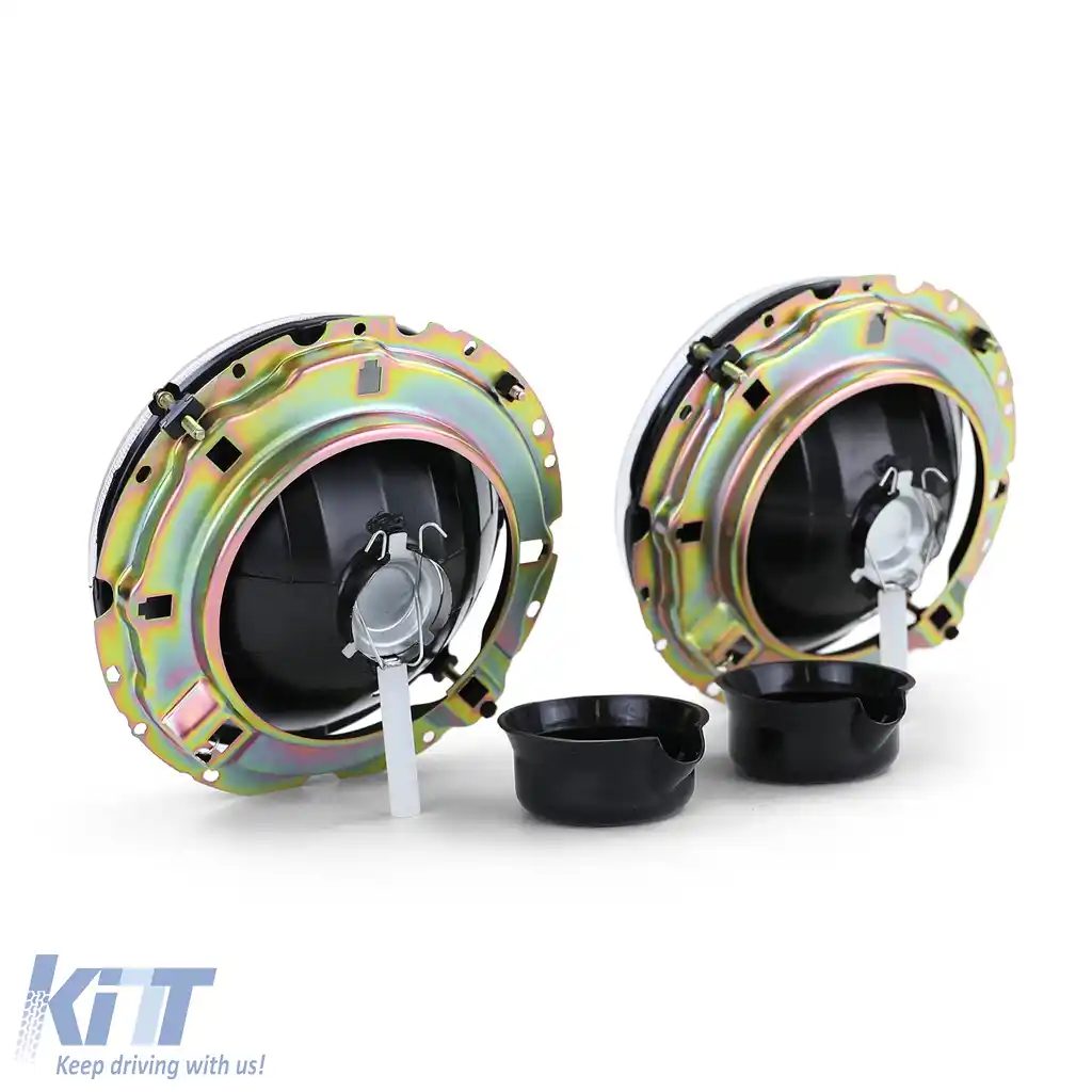 Faruri cu sticlă clară H4 cromate, potrivite pentru VW Caddy I 82-92 + Jetta I 79-84-image-6209369