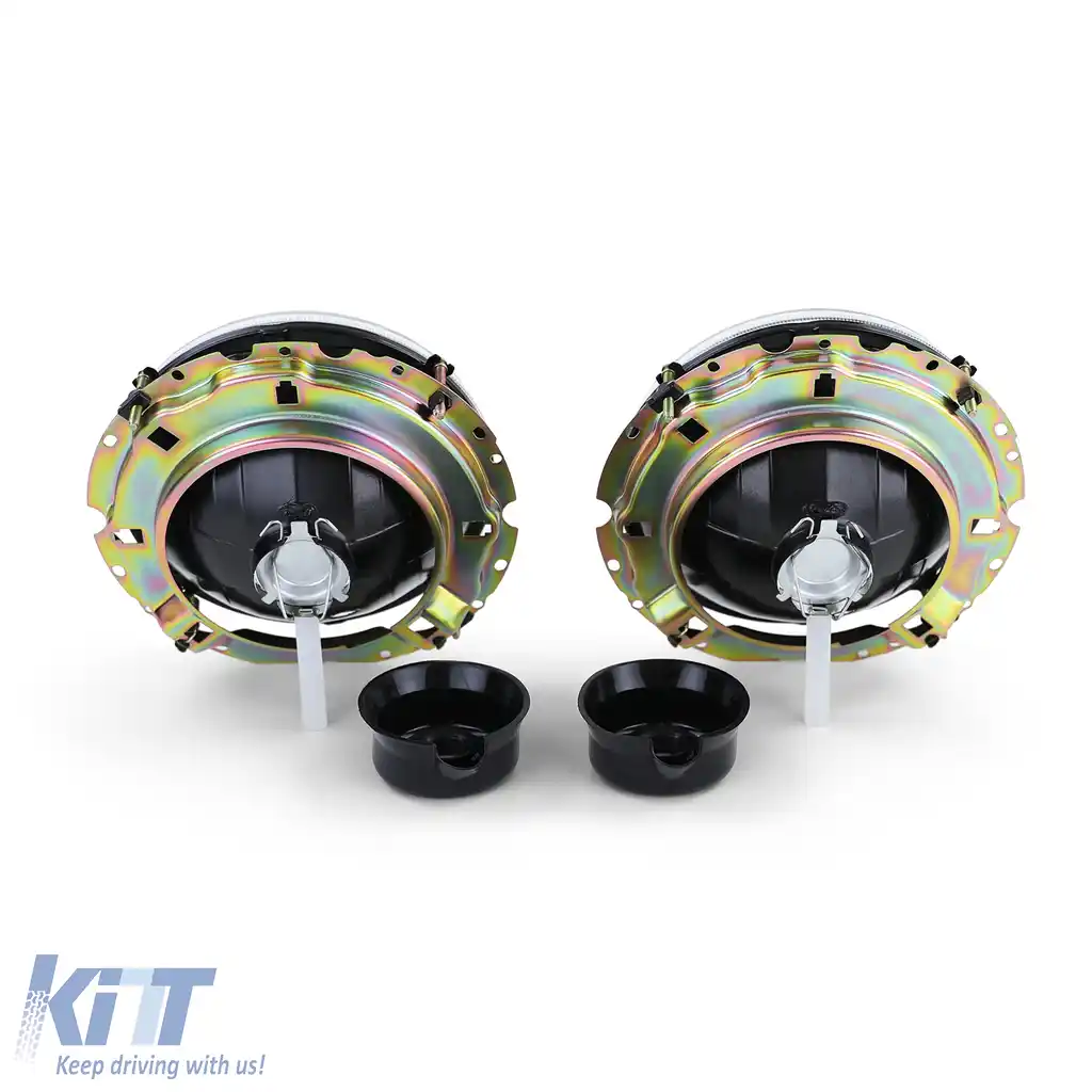 Faruri cu sticlă clară H4 cromate, potrivite pentru VW Caddy I 82-92 + Jetta I 79-84-image-6209370