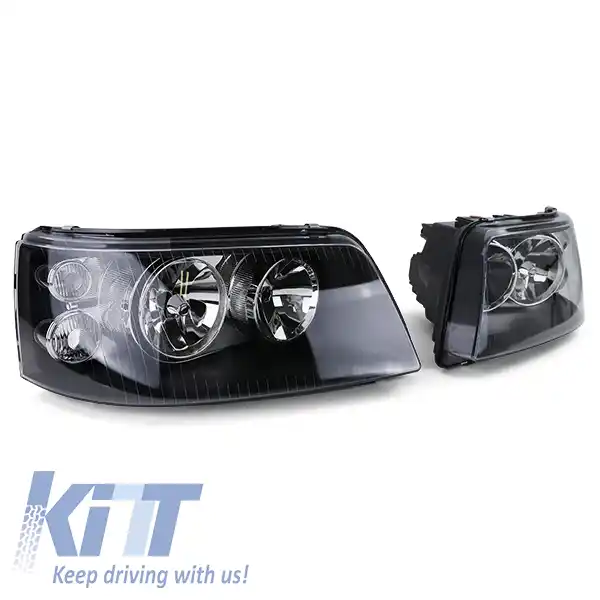 Faruri cu sticlă clară H7 H1 negre cu motor LWR, pereche, potrivite pentru VW Bus T5 03-09-image-6196655