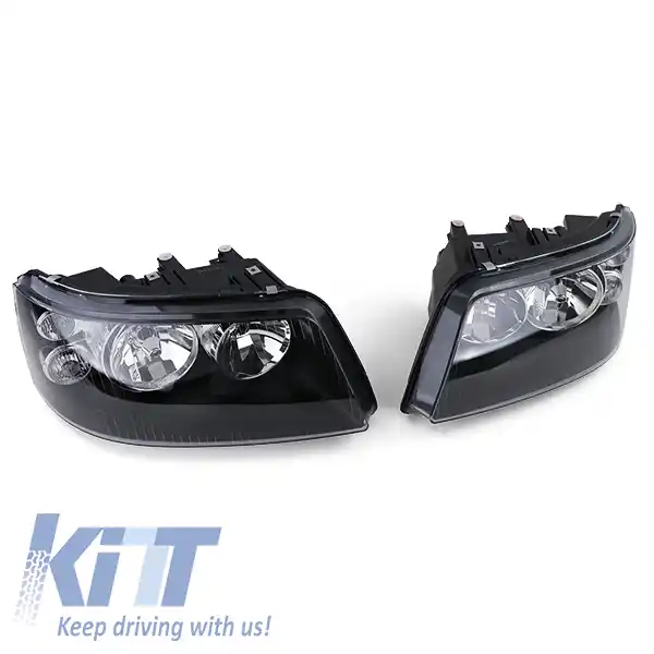 Faruri cu sticlă clară H7 H1 negre cu motor LWR, pereche, potrivite pentru VW Bus T5 03-09-image-6196657