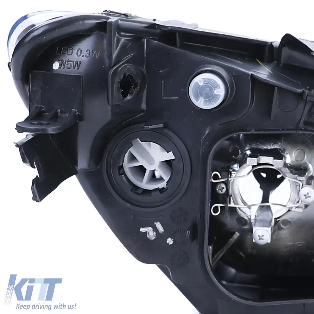 Faruri cu sticlă clară negre H7 H7 + adaptor potrivit pentru Peugeot 206 1998-2008-image-6198063