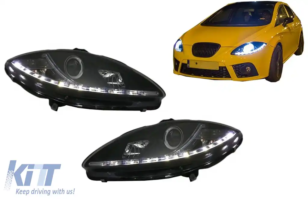 Faruri DAYLINE compatibil cu Seat Leon Altea Toledo 1P (06.2005-2009) Negru