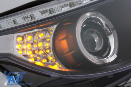 Faruri DAYLINE LED indicator compatibil cu BMW Seria 5 E60 (2004-2007) Negru-image-6089575