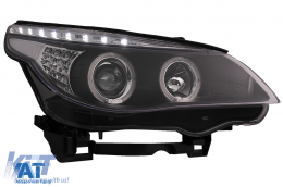 Faruri DAYLINE LED indicator compatibil cu BMW Seria 5 E60 (2004-2007) Negru-image-6089576