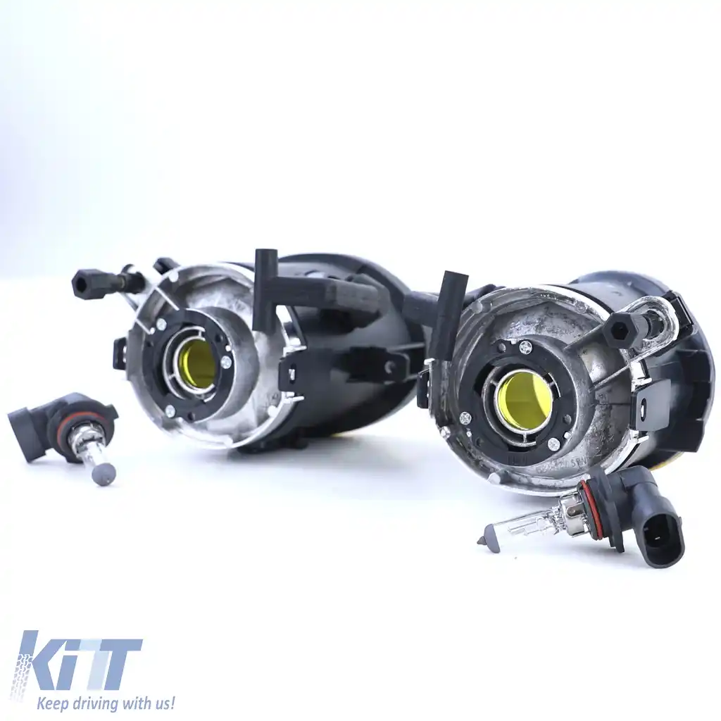 Faruri de ceață din sticlă clară galbene cu suport potrivite pentru BMW Seria 3 E46 BMW Seria 5 E39-image-6261274