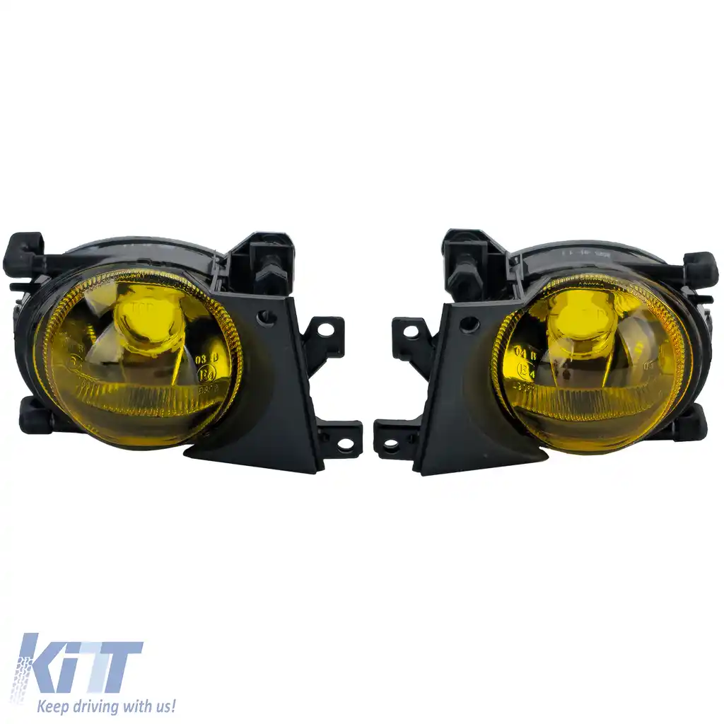 Faruri de ceață din sticlă clară H8 galbene, pereche, potrivite pentru BMW Seria 5 E39 00-04 facelift-image-6190702