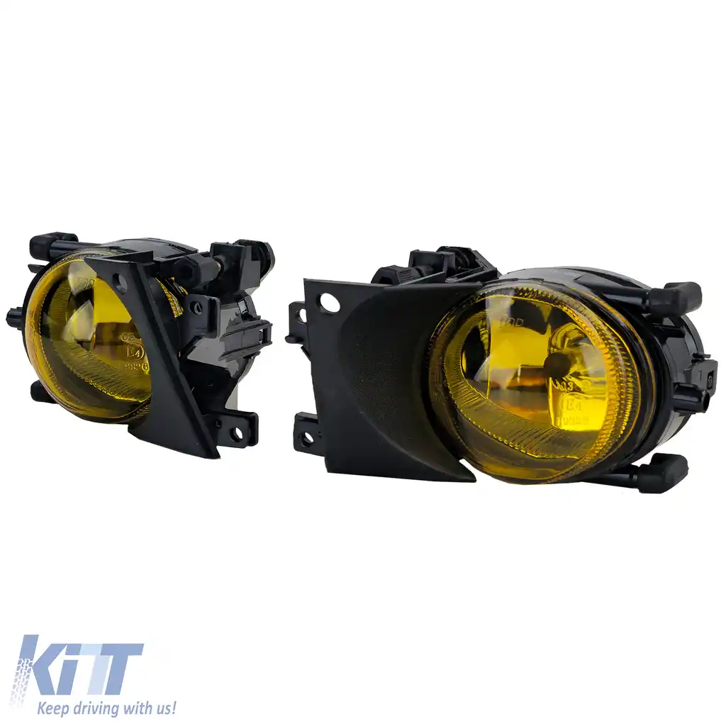 Faruri de ceață din sticlă clară H8 galbene, pereche, potrivite pentru BMW Seria 5 E39 00-04 facelift-image-6190703