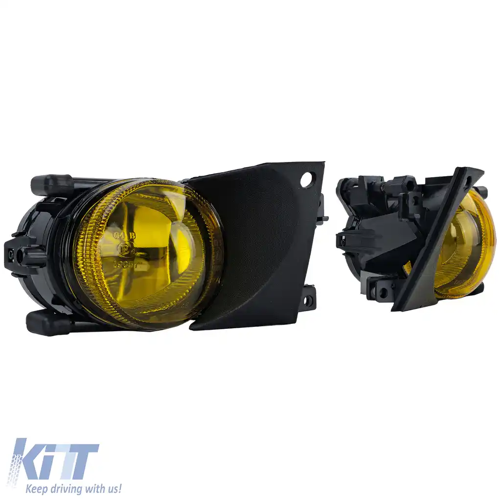 Faruri de ceață din sticlă clară H8 galbene, pereche, potrivite pentru BMW Seria 5 E39 00-04 facelift-image-6190704