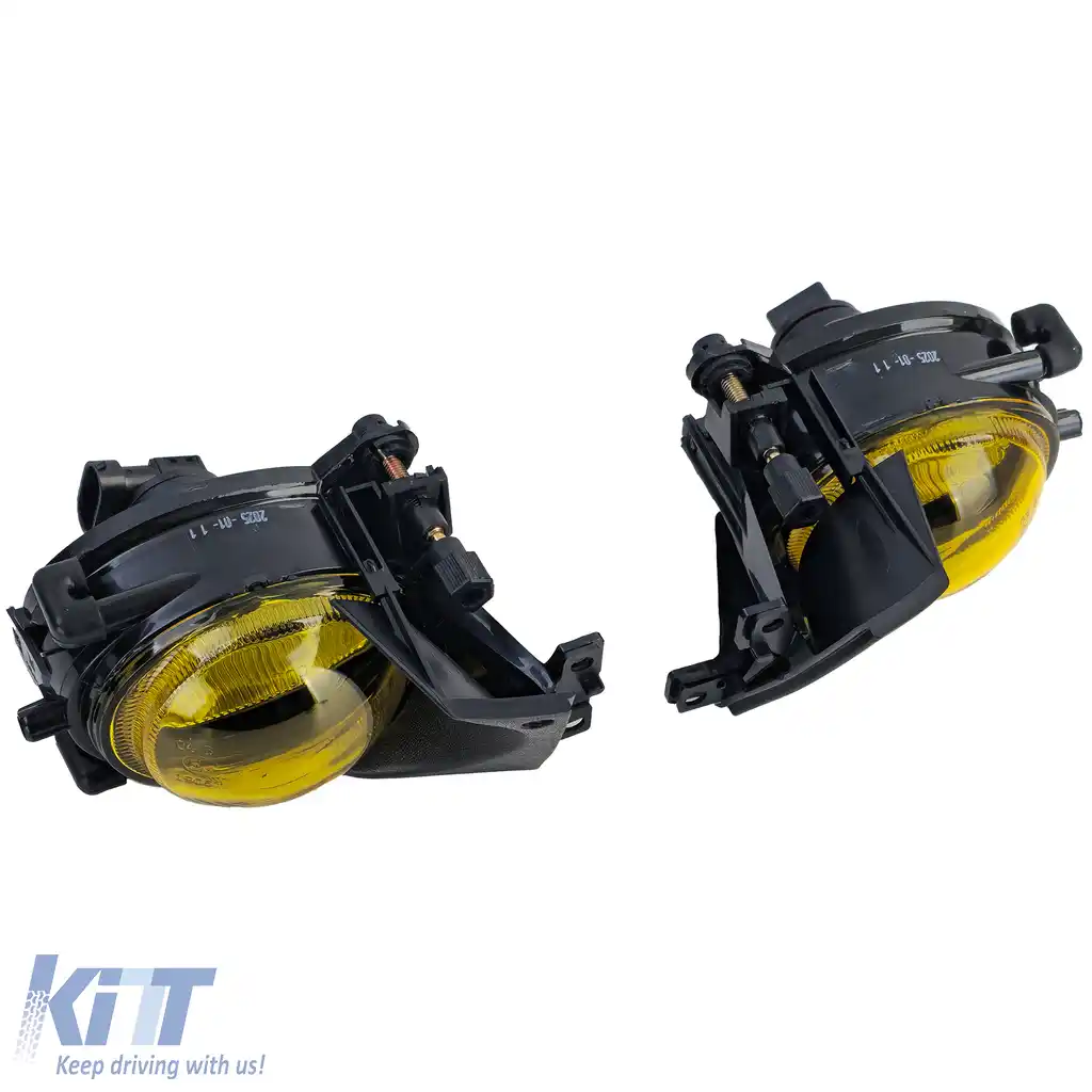 Faruri de ceață din sticlă clară H8 galbene, pereche, potrivite pentru BMW Seria 5 E39 00-04 facelift-image-6190705