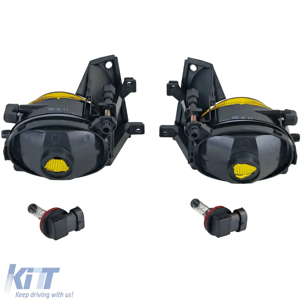 Faruri de ceață din sticlă clară H8 galbene, pereche, potrivite pentru BMW Seria 5 E39 00-04 facelift-image-6190706