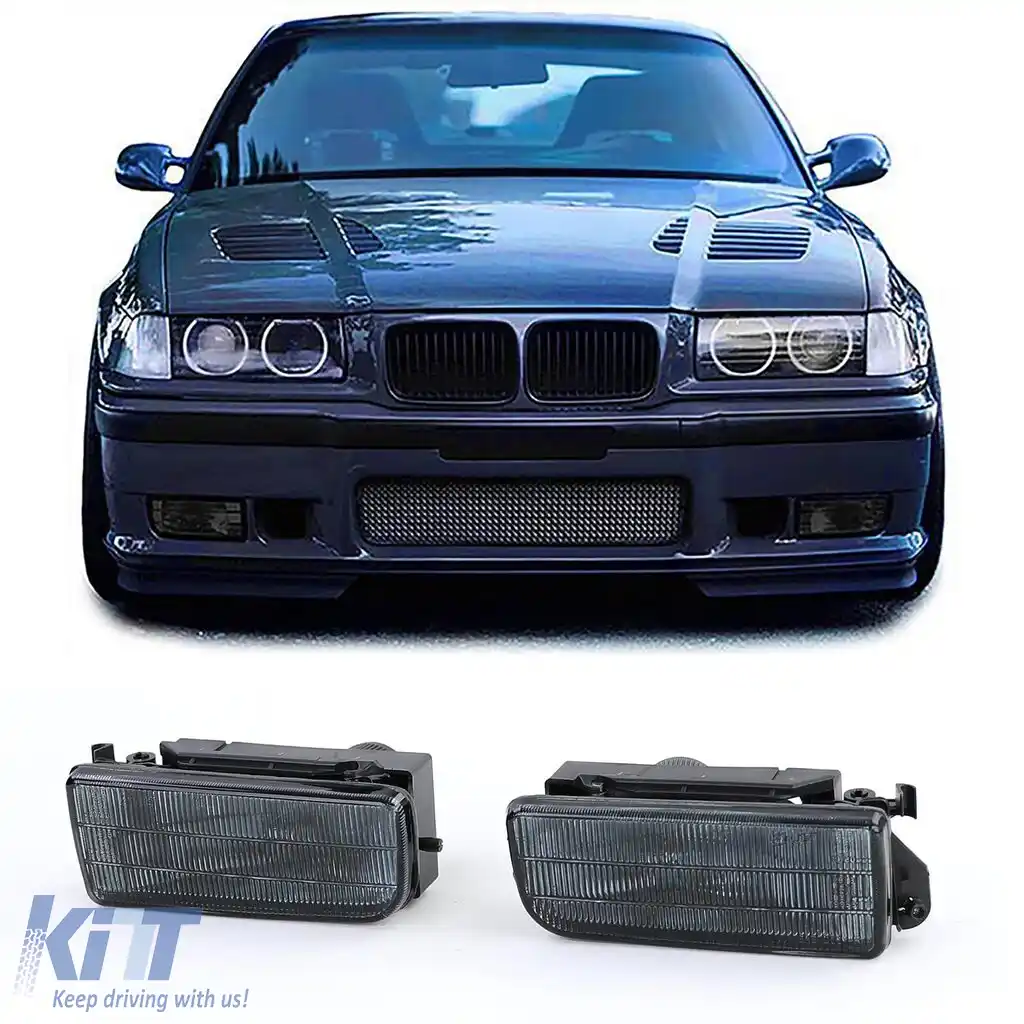 Faruri de ceață fumurii cu nervuri, potrivite pentru BMW Seria 3 E36 90-99, inclusiv M3